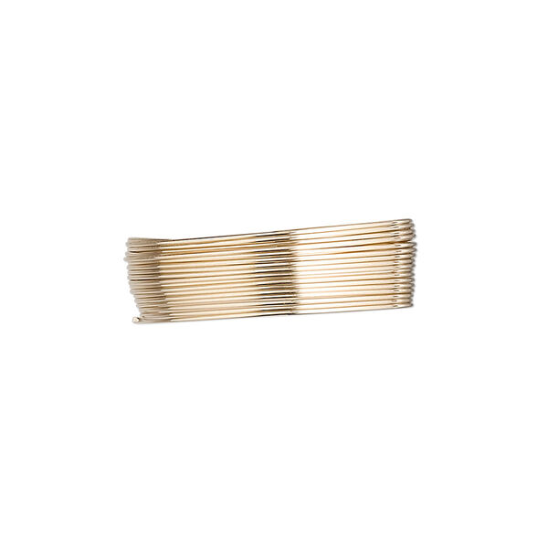 Wire, 12Kt gold-filled, half-hard, round, 26 gauge. Sold per pkg of 5 feet. image number 0