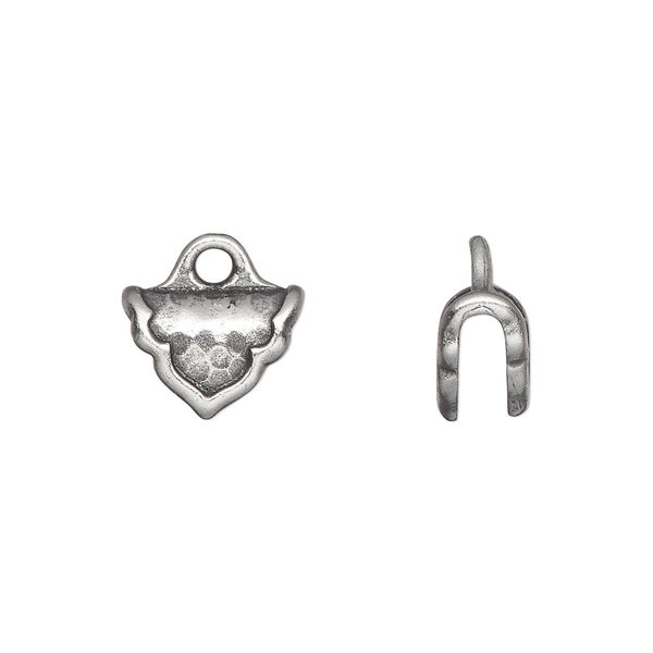 Crimp end, TierraCast®, pewter (tin-based alloy), 12x8mm palace, 2.7mm inside diameter. Sold per pkg of 20. image number 0