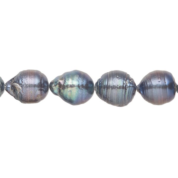 Freshwater pearl 1pkg1, freeform, 15.5-16 inch mystic blue 8-9mm cultured image number 0