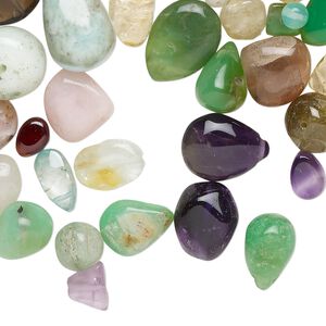 Multi-gemstone 1pkg1, hand-cut mixed shape bead 4 oz mix 3x2mm-15x8mm