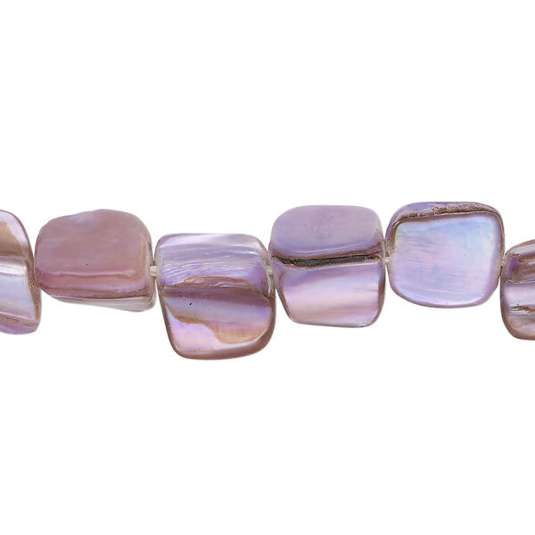 Mother-of-pearl shell 1pkg1, triangle tube bead 15 inch thistle 8x7mm-12x11mm image number 0