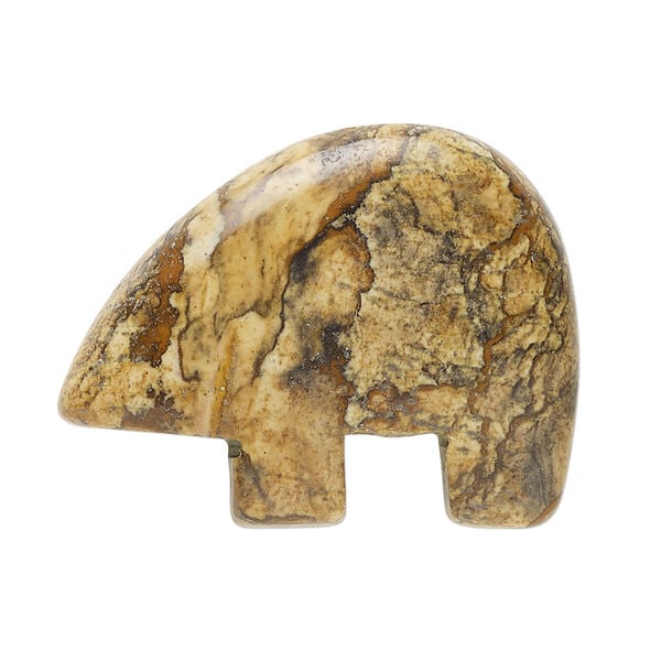 Picture jasper 1pkg1, half-drilled Zuni-style bear focal natural, 34x24mm-38x29mm image number 0