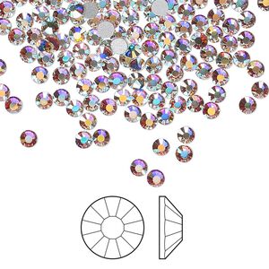 Flat back 144pk crystal AB foil back, Preciosa Viva 12® Czech crystal rhinestone 2.7-2.9mm chaton rose round SS10
