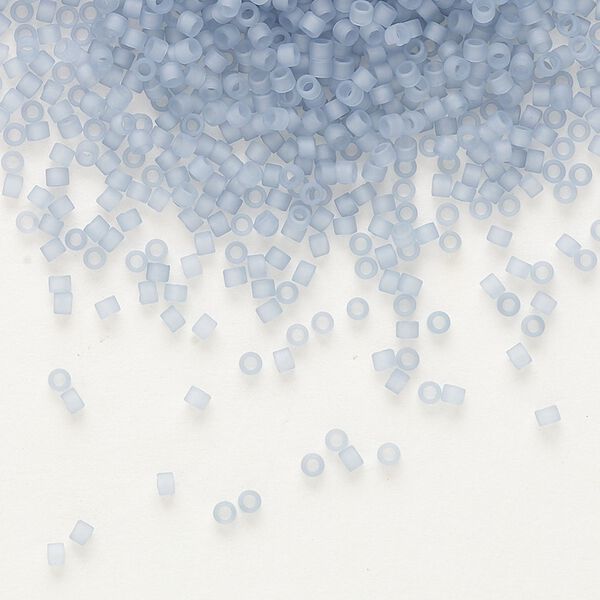 Seed bead, Delica®, glass, pkg/7.5g, #11 round, translucent matte glazed luster shadow grey (DB-0381). image number 0