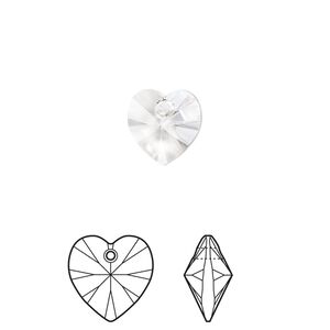Drop 4pk crystal, Crystal Passions® 10mm pendant heart 6228