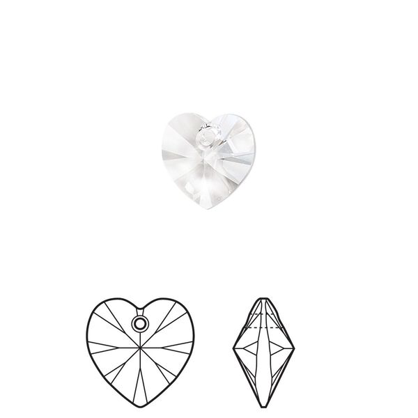 Drop 4pk crystal, Crystal Passions® 10mm pendant heart 6228 image number 0