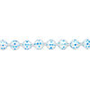 Bead, glass 1pkg8, opaque turquoise blue and white, 14mm hand-painted round. image number 1