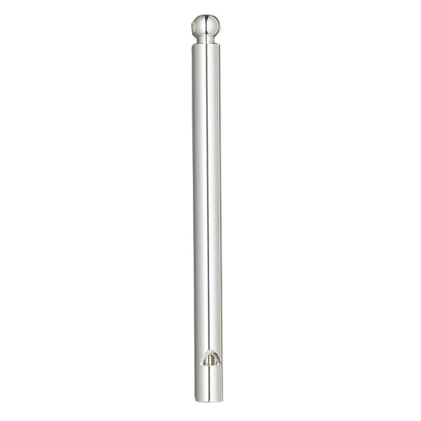 Focal, silver-finished brass, 3-1/2 x 1/4 inch round tube whistle. Sold individually. image number 0
