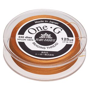Thread, One-G™, nylon, pkg/125 yards, orange, size 0.