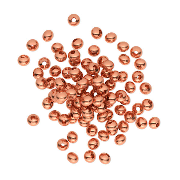 Bead, copper, 3x2.5mm rondelle. Sold per pkg of 100. image number 0