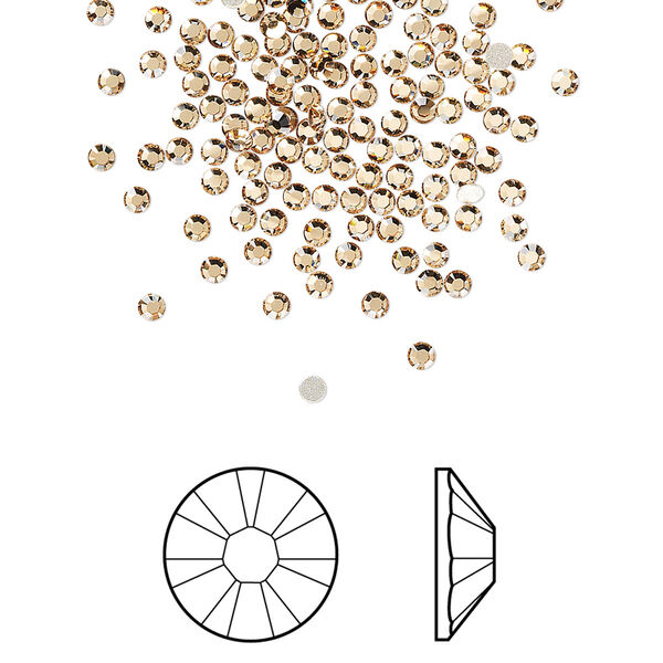 Flat back 144pk light Colorado topaz foil back, Crystal Passions® 1.7-1.9mm rose round SS5 2058 image number 0