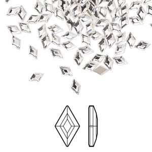 Flat back 24pk crystal foil back, Crystal Passions® 5x3mm diamond 2773