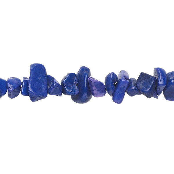 Bead 1pk lapis blue howlite, dyed, small chip 32 inch image number 0