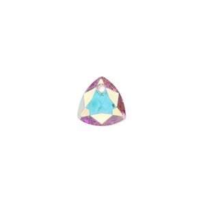 Drop 48pk crystal AB, Swarovski® 10.5mm pendant trilliant cut 6434
