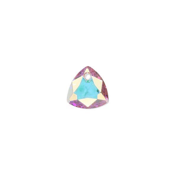 Drop 48pk crystal AB, Swarovski® 10.5mm pendant trilliant cut 6434 image number 0