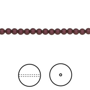 Pearl 1000pk elderberry, Swarovski® 3mm round 5810