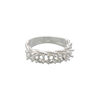 Ring, sterling silver, twisted band with (5) 3.5mm 4-prong round settings, size 7. Sold individually. image number 0