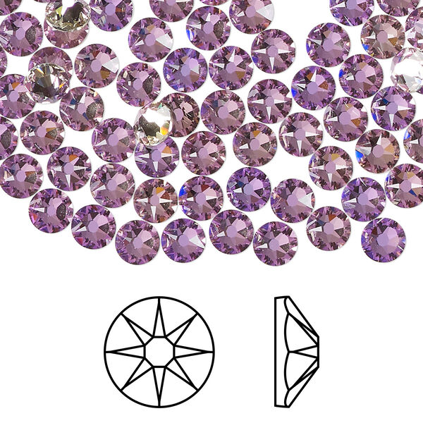 Flat back 144pk crystal vitrail light foil back, Crystal Passions® 4.6-4.8mm rose round SS20 2088 image number 0