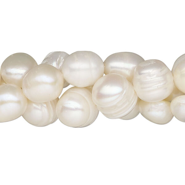 Pearl 1pkg3 freshwater, 5-10mm mixed shape D grade, 15.5-16 inch bleached white cultured image number 0