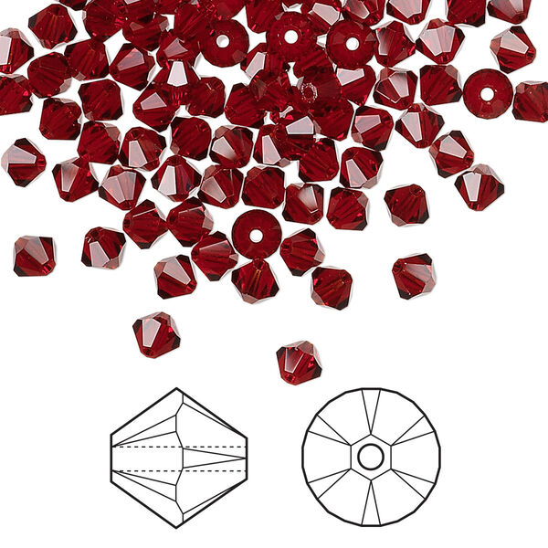 Bead 144pk Siam, Crystal Passions® 4mm bicone 5328 image number 0