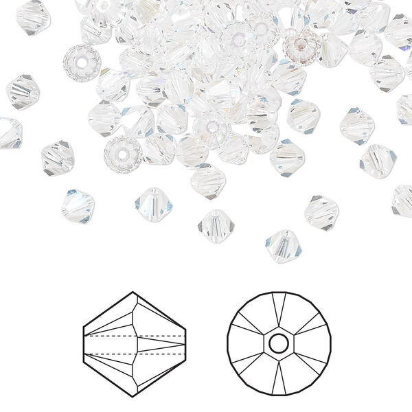 Bead 144pk crystal moonlight, Crystal Passions® 4mm bicone 5328 image number 0