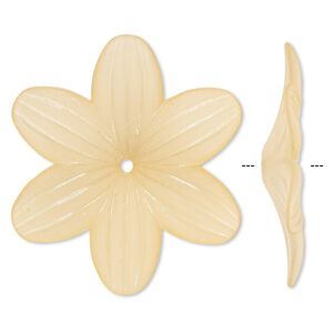 Component, acrylic, frosted orange, 48x7mm flower. Sold per pkg of 10.