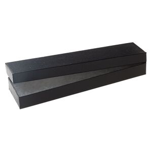Paper / "cotton" (polyester) 1pkg6, rectangle box / swirl design black 8x2x.88 inch