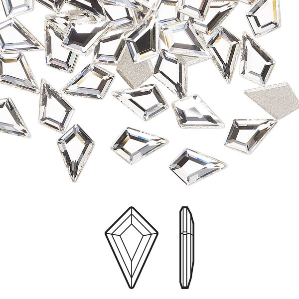 Flat back 24pk crystal foil back, Crystal Passions® 8.6x5.6mm kite 2771 image number 0