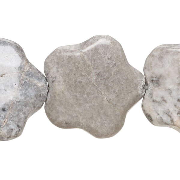 Pink marble 1pkg1, puffed star flower bead natural, 15 inch 24-25mm image number 0
