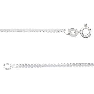 Chain 1pkg1 sterling silver serpentine, 1.5mm / mixed clasp, Gossamer™ 20 inch