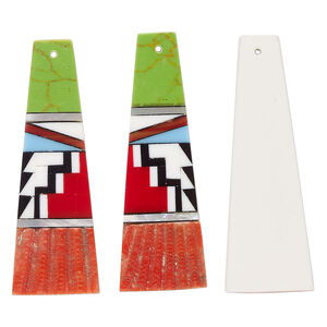 Multi-shell 1pkg2, trapezoid focal multicolored 40x14mm