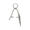 Bail, JBB Findings, ice-pick, antique silver-plated brass, 25x15.5mm leaf with 12mm grip length. Sold individually. image number 1