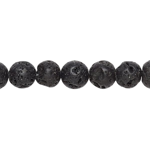 Lava rock 1pkg1, round bead 15.5-16 inch 8mm image number 0