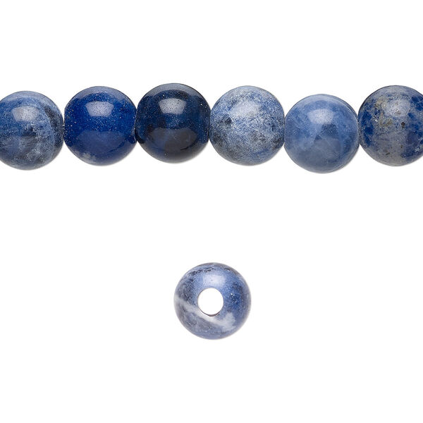 Bead, sodalite (natural), 8mm round, B grade, Mohs hardness 5 to 6. Sold per pkg of 10. image number 0