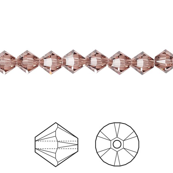 Bead 24pk blush rose, Crystal Passions® 6mm bicone 5328 image number 0