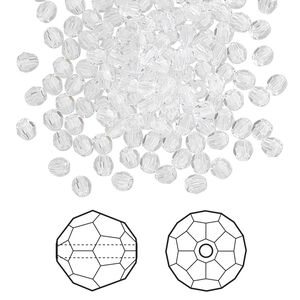 Bead 144pk crystal, Crystal Passions® 3mm round 5000