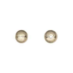 14Kt gold-filled 1pkg2, hammered round bead 8mm