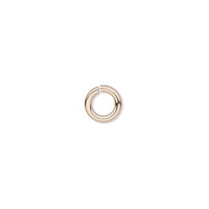 Jump ring, 14Kt rose gold-filled, 4mm round, 2.4mm inside diameter, 20 gauge. Sold per pkg of 20.