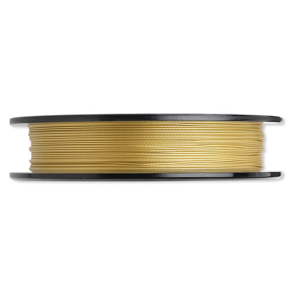 Beading wire, Tigertail™, nylon-coated stainless steel, gold, 3 strand, 0.018-inch diameter. Sold per 100-foot spool. image number 0