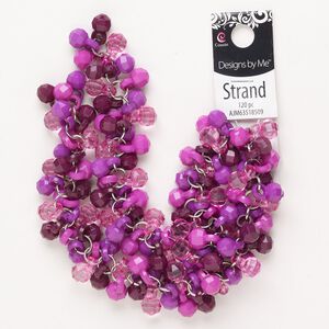 Drop, acrylic, pkg/120, plum / purple / light purple, 18x13mm faceted round.