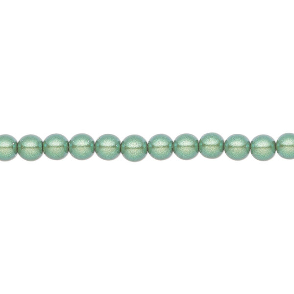 Pearl 600pk pearlescent green, Preciosa Czech crystal 4mm round image number 0