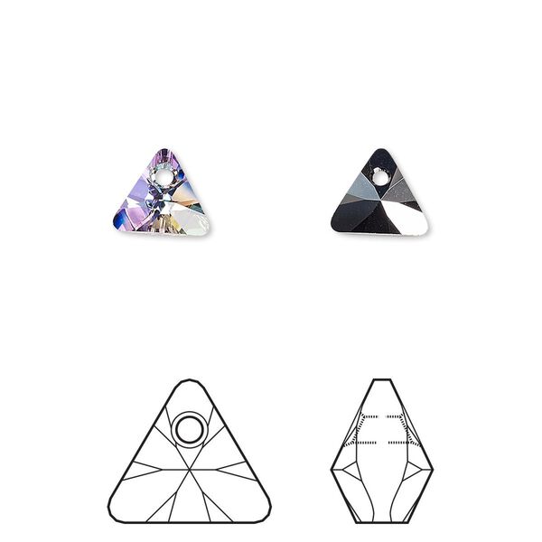 Drop 6pk crystal vitrail light P, Crystal Passions® 8mm pendant mini triangle 6628 image number 0