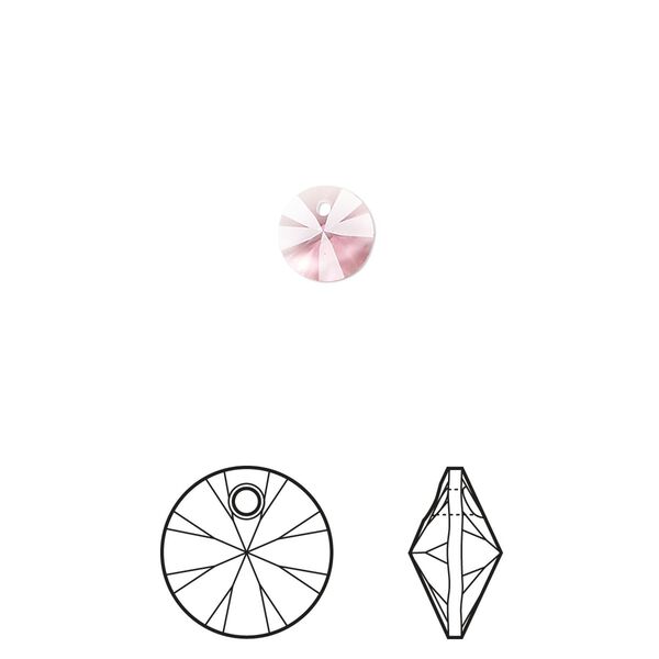 Drop 720pk rose, Swarovski® 6mm pendant mini disk 6428 image number 0
