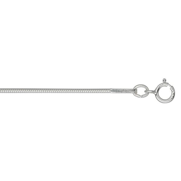 Chain, Gossamer™, sterling silver, 1mm snake, 18 inches with springring clasp. Sold individually. image number 0