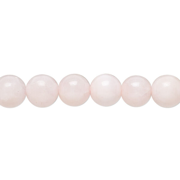 Bead, mangano calcite (coated), opaque to semitranslucent, 8mm hand-cut round, B grade, Mohs hardness 2-1/2 to 3. Sold per 15-1/2" to 16" strand. image number 0