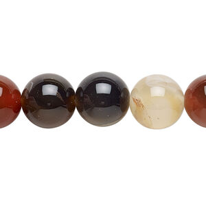 Agate 1pkg1, non-uniform round bead 13 inch 11-12mm