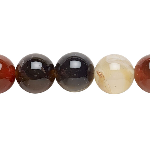 Agate 1pkg1, non-uniform round bead 13 inch 11-12mm image number 0