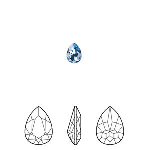 Fancy stone 360pk ice blue foil back, Swarovski® ReCreated™ 6x4mm pear 4320