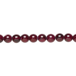 Garnet 1pkg1, hand-cut round bead 15.5-16 inch 5mm