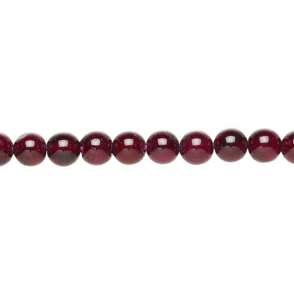 Garnet 1pkg1, hand-cut round bead 15.5-16 inch 5mm image number 0